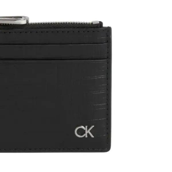 Calvin Klein - Ανδρικό Δερμάτινο Πορτοφόλι Ck Must Credit Card Wallet K50K510885-BAX Μαύρο K50K510885-BAX
