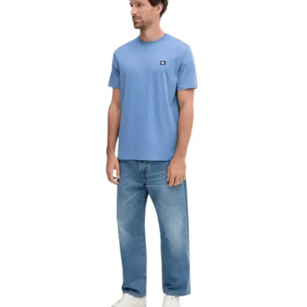 Calvin Klein - Ανδρικό T-shirt Cotton Badge Regular Fit LV04RC272G-6PU Μπλε LV04RC272G-6PU