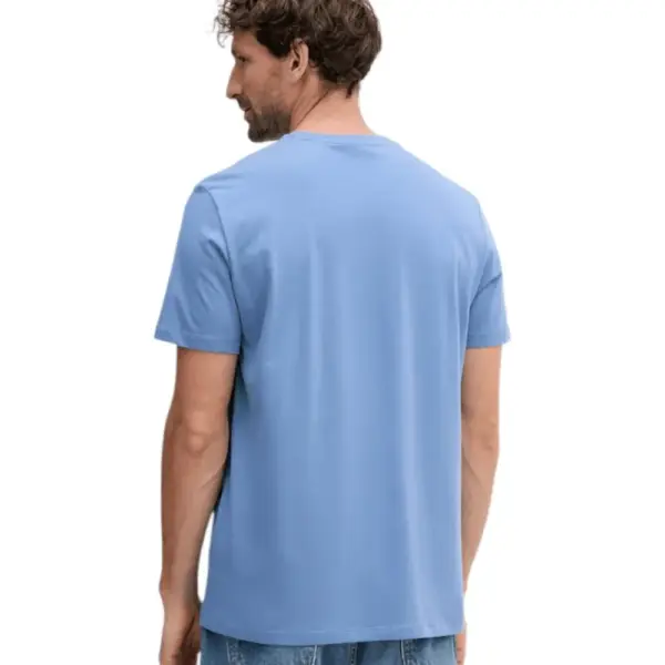 Calvin Klein - Ανδρικό T-shirt Cotton Badge Regular Fit LV04RC272G-6PU Μπλε LV04RC272G-6PU