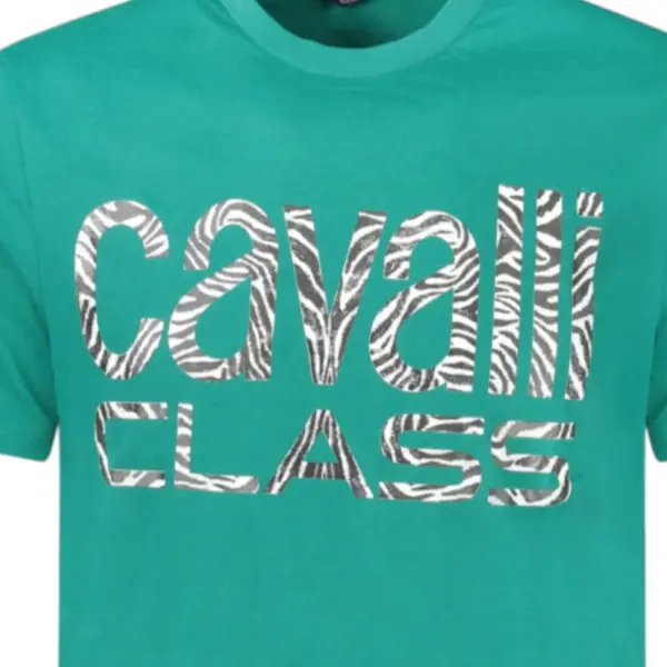 Cavalli Class - Ανδρική Μπλούζα T-Shirt Κοντομάνικη Short Sleeve TXT61DJD060-04038 Πράσινο TXT61DJD060-04038