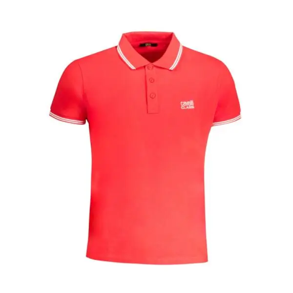 Cavalli Class - Ανδρική Μπλούζα Κοντομάνικη Polo Πικέ QXT64YKB002-00050 Κόκκινο QXT64YKB002-00050