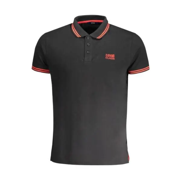 Cavalli Class - Ανδρική Μπλούζα Κοντομάνικη Polo Πικέ QXT64YKB002-05051 Μαύρο QXT64YKB002-05051