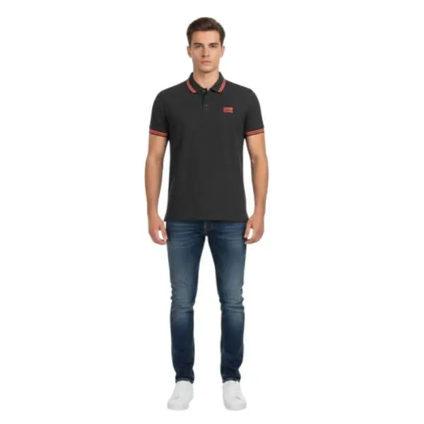 Cavalli Class - Ανδρική Μπλούζα Κοντομάνικη Polo Πικέ QXT64YKB002-05051 Μαύρο