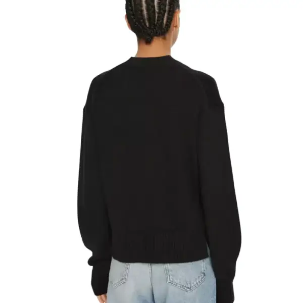 Calvin Klein Jeans - Γυναικείο Πουλόβερ Ημιζιβάγκο Intarsia Loose Regular Fit J20J224224-BEH Μαύρο J20J224224-BEH