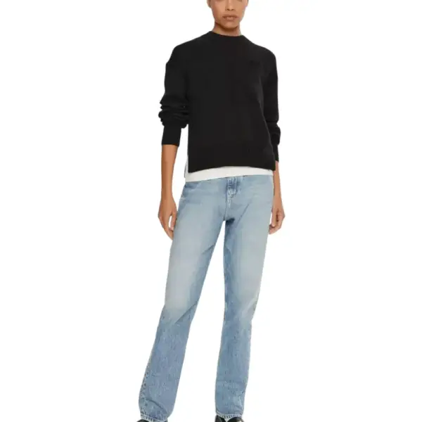 Calvin Klein Jeans - Γυναικείο Πουλόβερ Ημιζιβάγκο Intarsia Loose Regular Fit J20J224224-BEH Μαύρο J20J224224-BEH