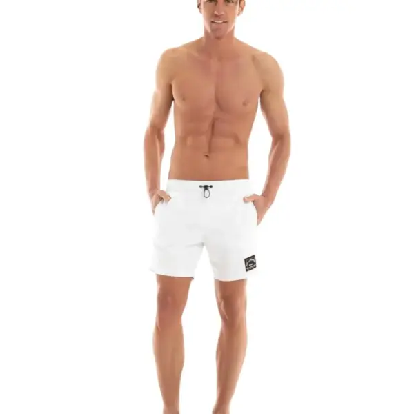 Karl Lagerfeld - Ανδρικό Μαγιό Σορτς KL22MBM01-WHITE Λευκό KL22MBM01-WHITE