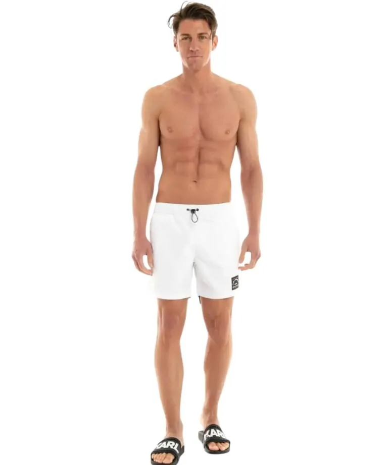 Karl Lagerfeld - Ανδρικό Μαγιό Σορτς KL22MBM01-WHITE Λευκό