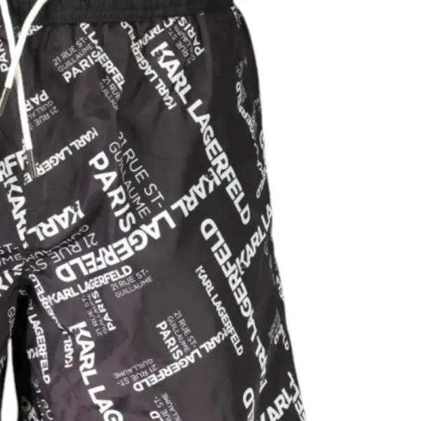 Karl Lagerfeld - Ανδρικό Μαγιό Σορτς με Logo KL20MBL01-BLACK Μαύρο KL20MBL01-BLACK