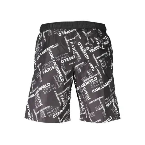 Karl Lagerfeld - Ανδρικό Μαγιό Σορτς με Logo KL20MBL01-BLACK Μαύρο KL20MBL01-BLACK