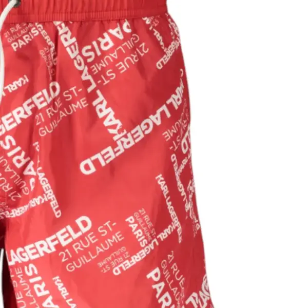 Karl Lagerfeld - Ανδρικό Μαγιό Σορτς με Logo KL20MBL01-RED Κόκκινο KL20MBL01-RED