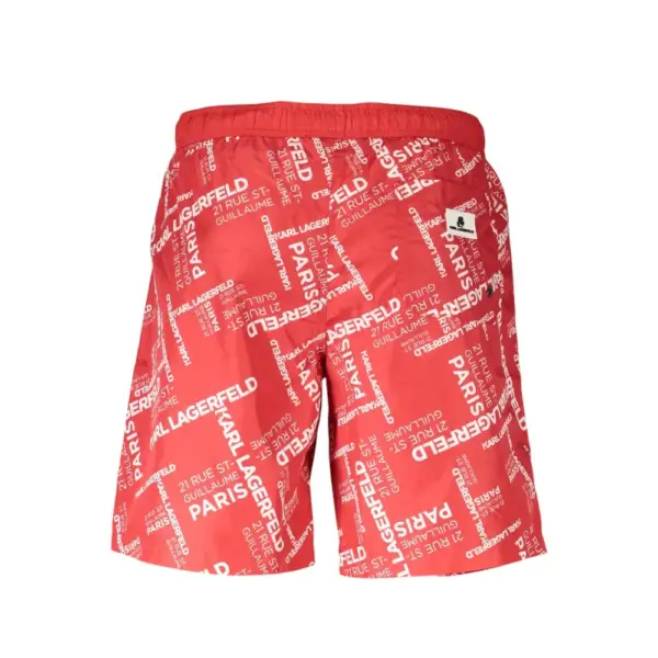 Karl Lagerfeld - Ανδρικό Μαγιό Σορτς με Logo KL20MBL01-RED Κόκκινο KL20MBL01-RED