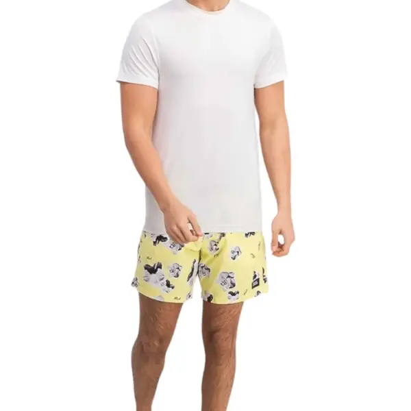 Karl Lagerfeld - Ανδρικό Μαγιό Σορτς με Σχέδια KL20MBM12-YELLOW Κίτρινο KL20MBM12-YELLOW