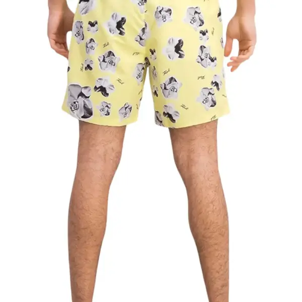 Karl Lagerfeld - Ανδρικό Μαγιό Σορτς με Σχέδια KL20MBM12-YELLOW Κίτρινο KL20MBM12-YELLOW