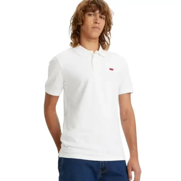 Levi's - Ανδρικό Polo T-shirt Slim Fit Housemark A4842-0002 Λευκό A4842-0002