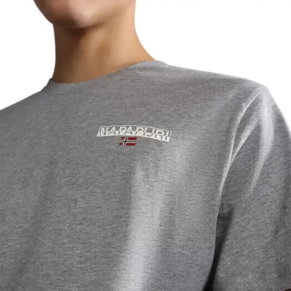 Napapijri - Ανδρικό T-shirt S-Ice Ss NP0A4GWI160 Γκρι NP0A4GWI-160