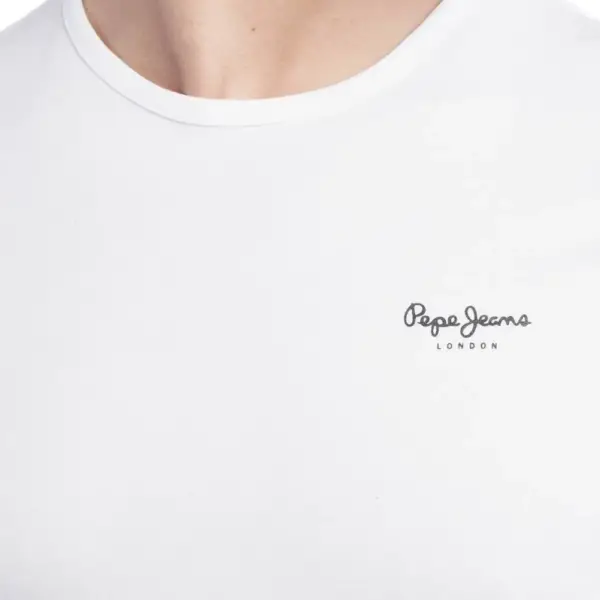 Pepe Jeans - Ανδρικό T-shirt Original Basic 3 N Slim Fit PM508212-800 Λευκό PM508212-800