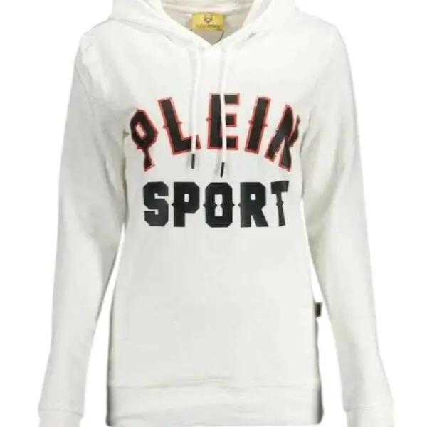 Plein Sport - Γυναικείο Φούτερ με Κουκούλα DFPS206-01 Λευκό DFPS206-01