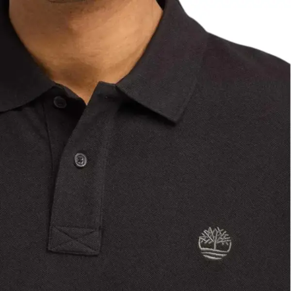 Timberland - Ανδρικό T-shirt Polo με Λογότυπο TB0A6VDP-001 Μαύρο TB0A6VDP001