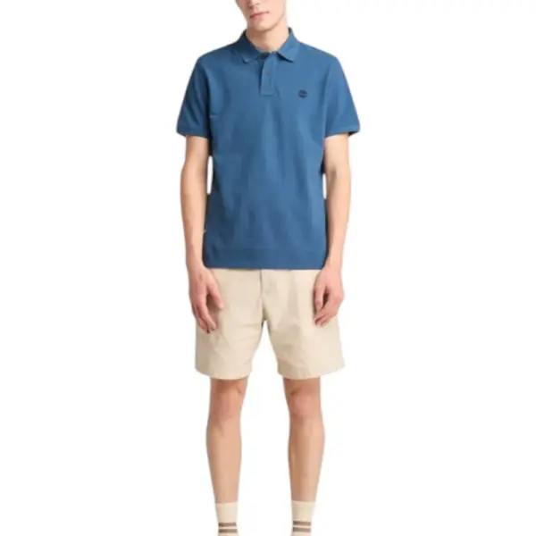 Timberland - Ανδρικό T-shirt Polo με Λογότυπο TB0A6VDP-288 Μπλε TB0A6VDP288