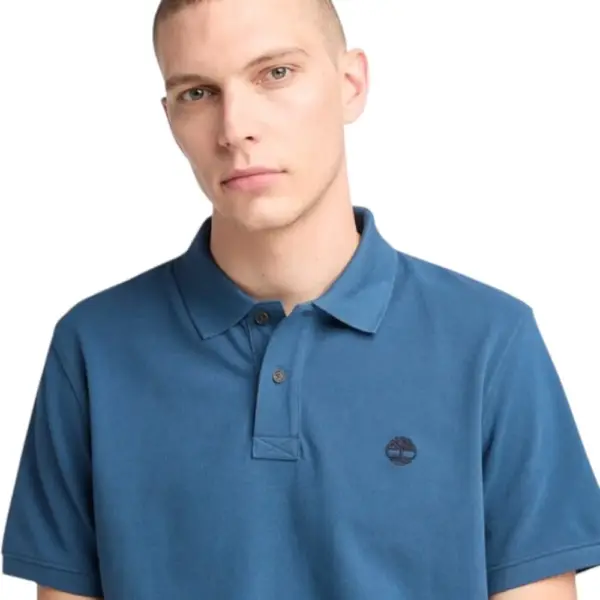 Timberland - Ανδρικό T-shirt Polo με Λογότυπο TB0A6VDP-288 Μπλε TB0A6VDP288