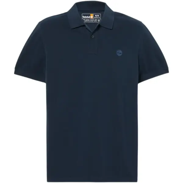 Timberland - Ανδρικό T-shirt Polo με Λογότυπο TB0A6VDP-433 Μπλε σκούρο TB0A6VDP433