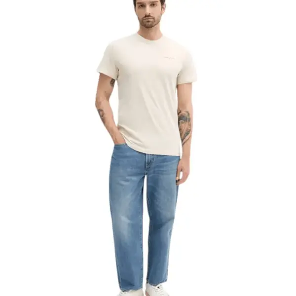 Tommy Hilfiger - Ανδρικό T-shirt Linear Chest Slim Fit DM0DM21780-AE3 Μπεζ DM0DM21780-AE3