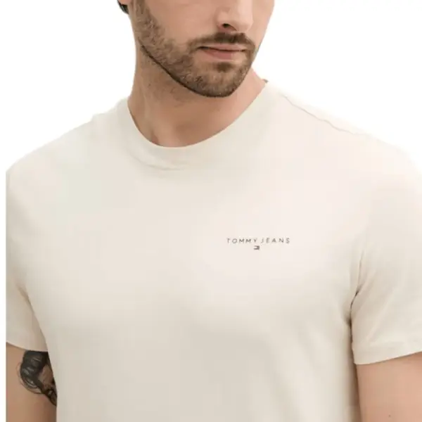 Tommy Hilfiger - Ανδρικό T-shirt Linear Chest Slim Fit DM0DM21780-AE3 Μπεζ DM0DM21780-AE3