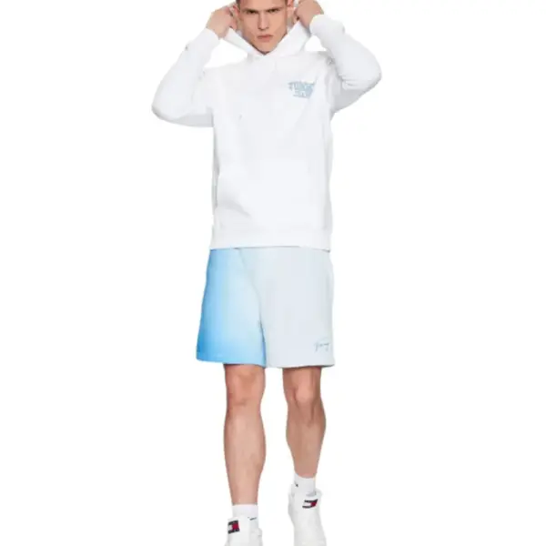 Tommy Hilfiger - Ανδρικό Φούτερ με Κουκούλα DM0DM16365-YBR Λευκό DM0DM16365-YBR