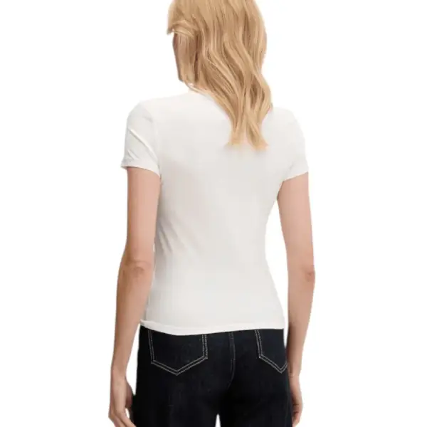Tommy Hilfiger - Γυναικείο T-shirt Linear Slim Fit DW0DW21164-YBH Λευκό DW0DW21164-YBH