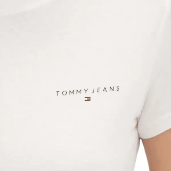 Tommy Hilfiger - Γυναικείο T-shirt Linear Slim Fit DW0DW21164-YBH Λευκό DW0DW21164-YBH