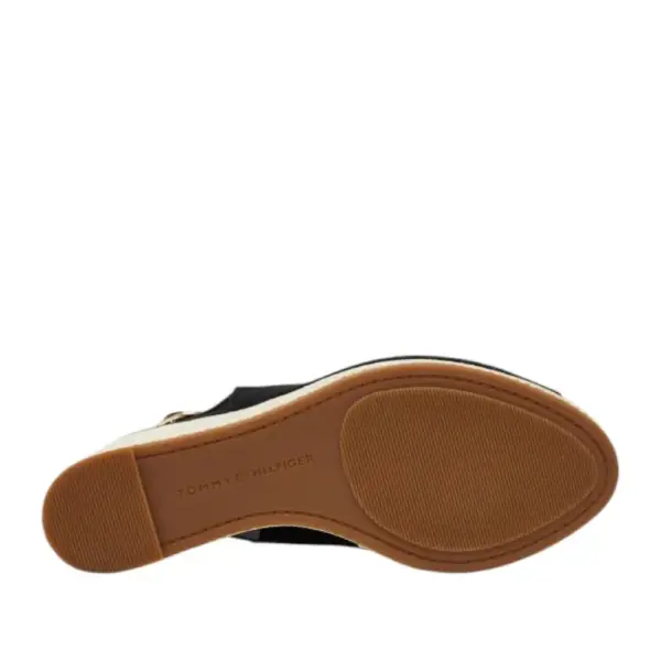 Tommy Hilfiger - Καλοκαιρινές Γυναικείες Πλατφόρμες Iconic Elena Sling Back Wedge FW0FW04789-BDS Μαύρο FW0FW04789-BDS
