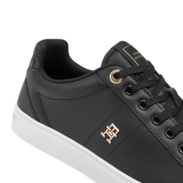 Tommy Hilfiger – Δερμάτινα Γυναικεία Sneakers Elevated Essent Sneaker Monogram FW0FW07999-BDS Μαύρο FW0FW07999-BDS