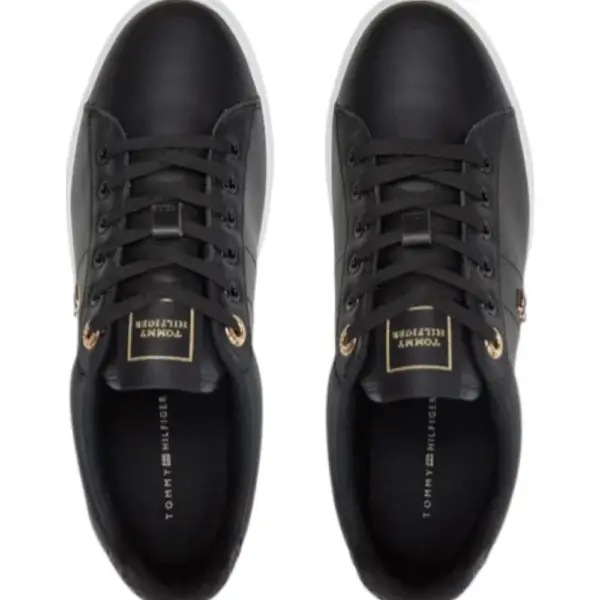Tommy Hilfiger – Δερμάτινα Γυναικεία Sneakers Elevated Essent Sneaker Monogram FW0FW07999-BDS Μαύρο FW0FW07999-BDS