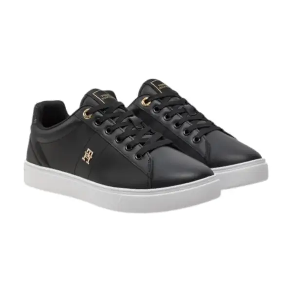 Tommy Hilfiger – Δερμάτινα Γυναικεία Sneakers Elevated Essent Sneaker Monogram FW0FW07999-BDS Μαύρο FW0FW07999-BDS