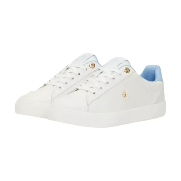 Tommy Hilfiger – Δερμάτινα Γυναικεία Sneakers FW0FW07999-0F6 Εκρού Μπλε FW0FW07999-0F6