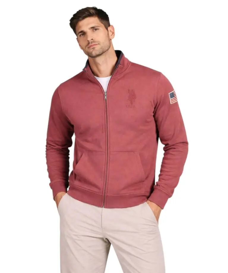 U.S. Polo Assn. - Ανδρική Φούτερ Ζακέτα με Τσέπες 63032-53223-359 Μπορντό