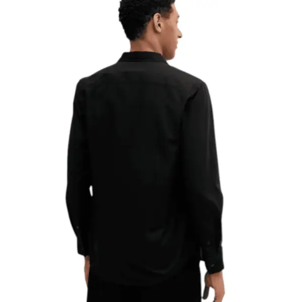 Calvin Klein Jeans - Ανδρικό Πουκάμισο Μακρυμάνικo Solid Oxford Classic Fit LV140EM125-UB1 Μαύρο LV140EM125-UB1