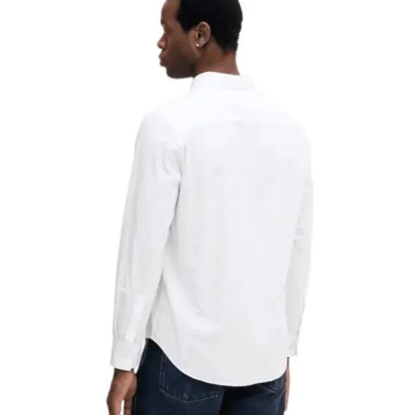 Calvin Klein Jeans - Ανδρικό Πουκάμισο Μακρυμάνικo Solid Oxford Classic Fit LV140EM125-YAA Λευκό LV140EM125-YAA