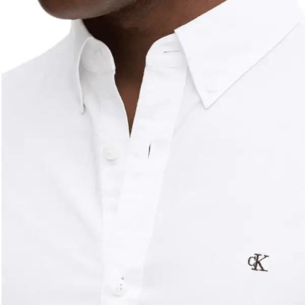 Calvin Klein Jeans - Ανδρικό Πουκάμισο Μακρυμάνικo Solid Oxford Classic Fit LV140EM125-YAA Λευκό LV140EM125-YAA