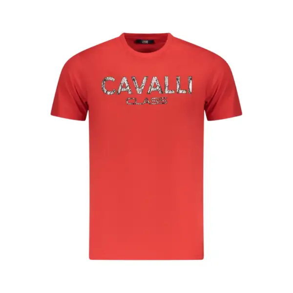 Cavalli Class - Ανδρική Μπλούζα T-Shirt Κοντομάνικη Regular Fit TXT61GJD060-02000 Κόκκινο