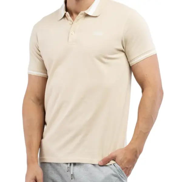 Cavalli Class - Ανδρική Μπλούζα Κοντομάνικη Polo Πικέ TXT64RKB002-03528 Μπέζ TXT64RKB002-03528