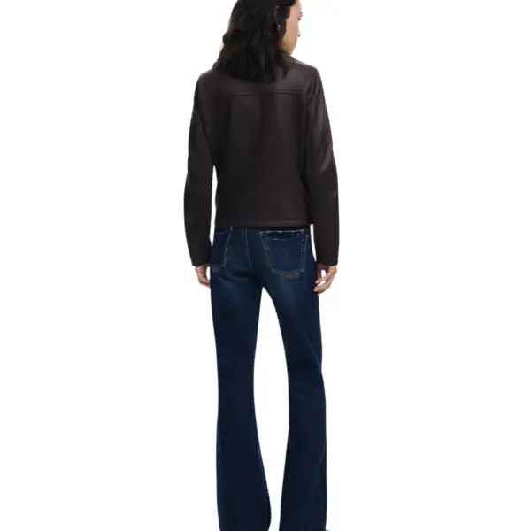 Desigual - Γυναικείο Δερμάτινο Μπουφάν Chaq_Basic Basic Fit 25WWEW43-6044 Καφέ 25WWEW43-6044