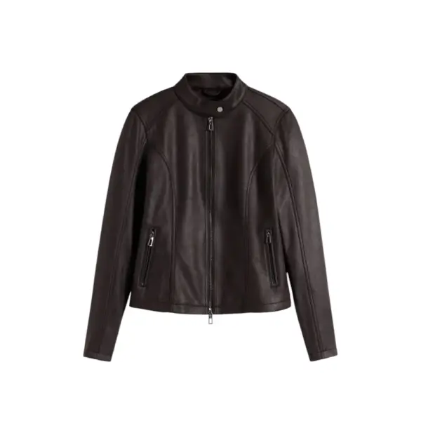 Desigual - Γυναικείο Δερμάτινο Μπουφάν Chaq_Basic Basic Fit 25WWEW43-6044 Καφέ 25WWEW43-6044