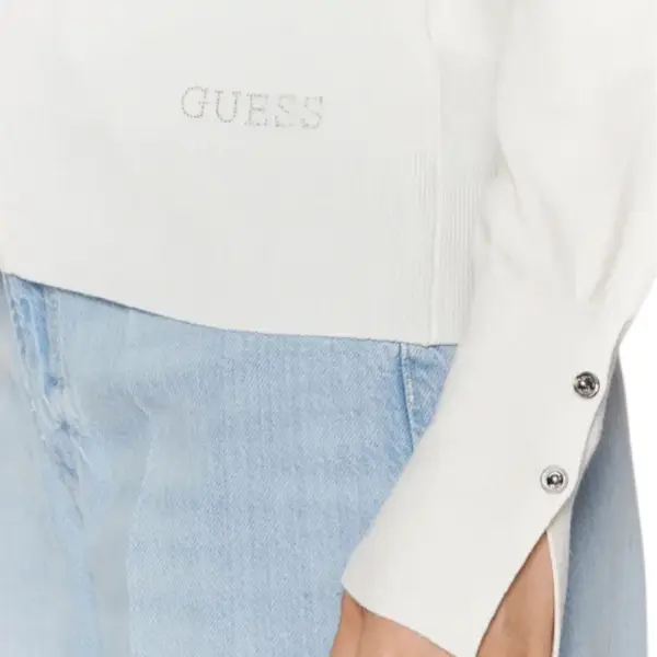 Guess - Γυναικεία Ζακέτα Zena Regular Fit W2YR33Z2V62-G012 Λευκό W2YR33Z2V62-G012