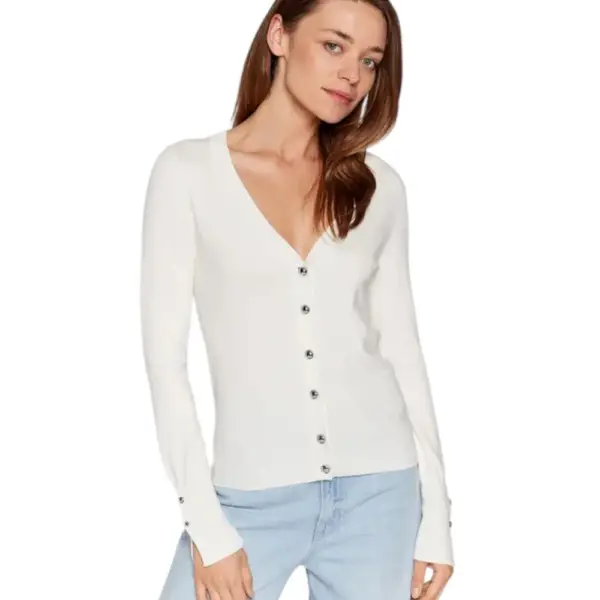 Guess - Γυναικεία Ζακέτα Zena Regular Fit W2YR33Z2V62-G012 Λευκό