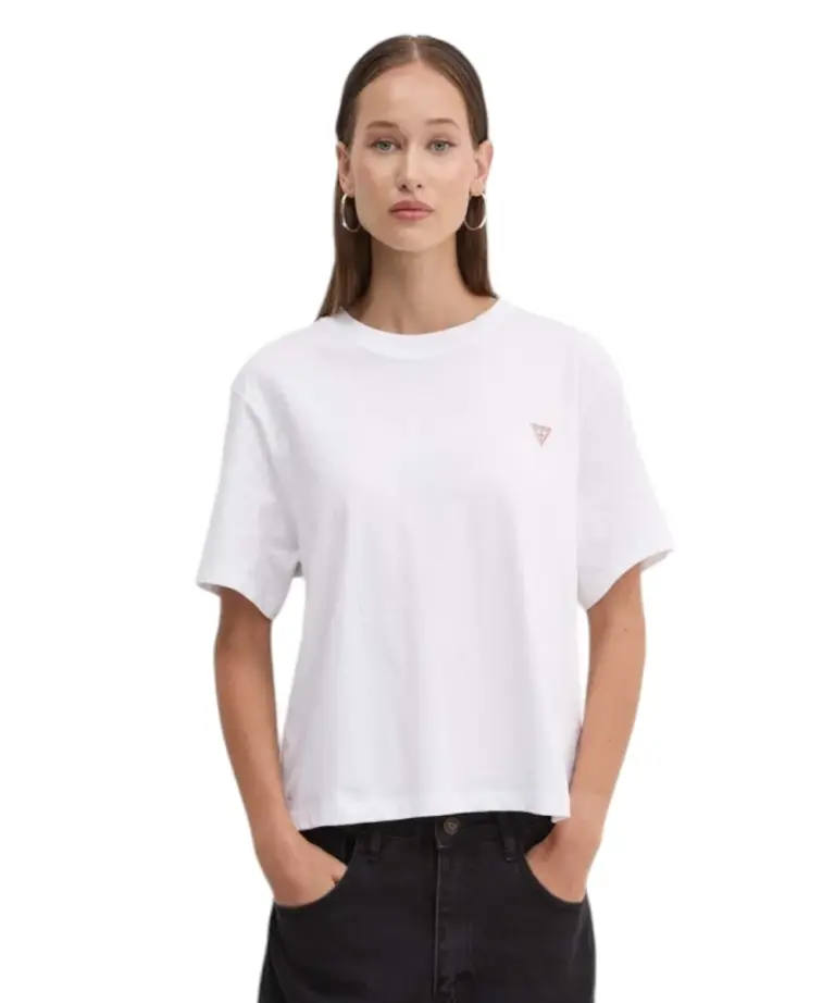Guess - Γυναικείο T-Shirt Boxy Fit W4YI05K8HM0-G011 Λευκό
