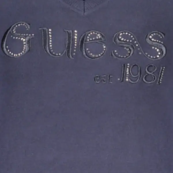 Guess - Γυναικείο Πουλόβερ Ls Vn Saylor Logo Slim Fit W5BR41Z2NQ2-G77G Μπλε Σκούρο W5BR41Z2NQ2-G77G