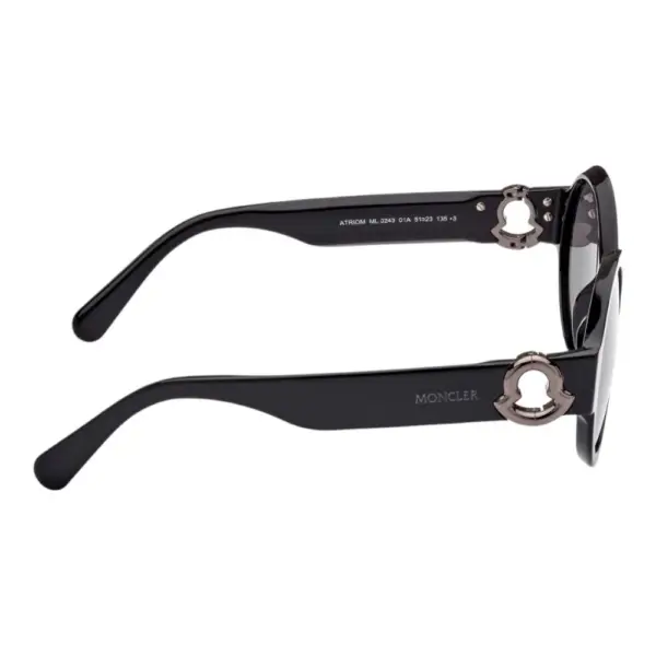 Moncler - Γυναικεία Γυαλιά Ηλίου ML0243S-01A με Μαύρο Κοκκάλινο Σκελετό και Γκρι Ντεγκραντέ ML0243S-01A