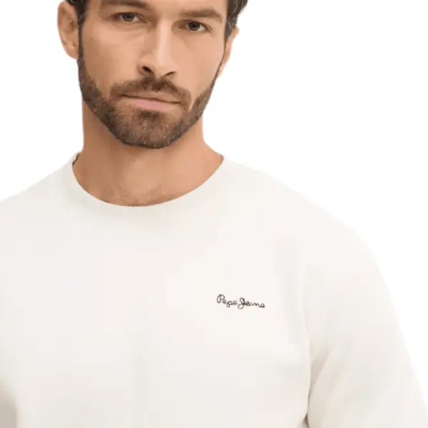 Pepe Jeans - Ανδρικό Φούτερ Crew Neck Logo PM5800013-804 Εκρού PM5800013-804