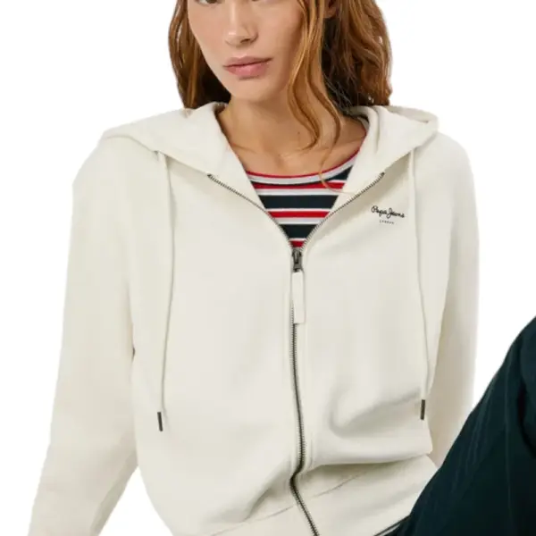 Pepe Jeans - Γυναικεία Ζακέτα Φούτερ Hoodie With Zip PL5800028-805 Εκρού PL5800028-805